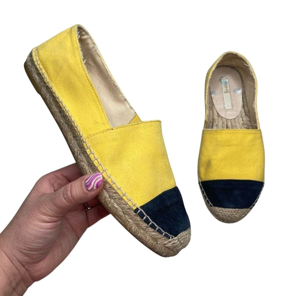 Boden Yellow Canvas Espadrille Flats US‎ 6 Slip-On Loafers Summer Shoes